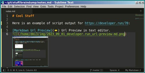 Url Preview in text editor Thumbnail