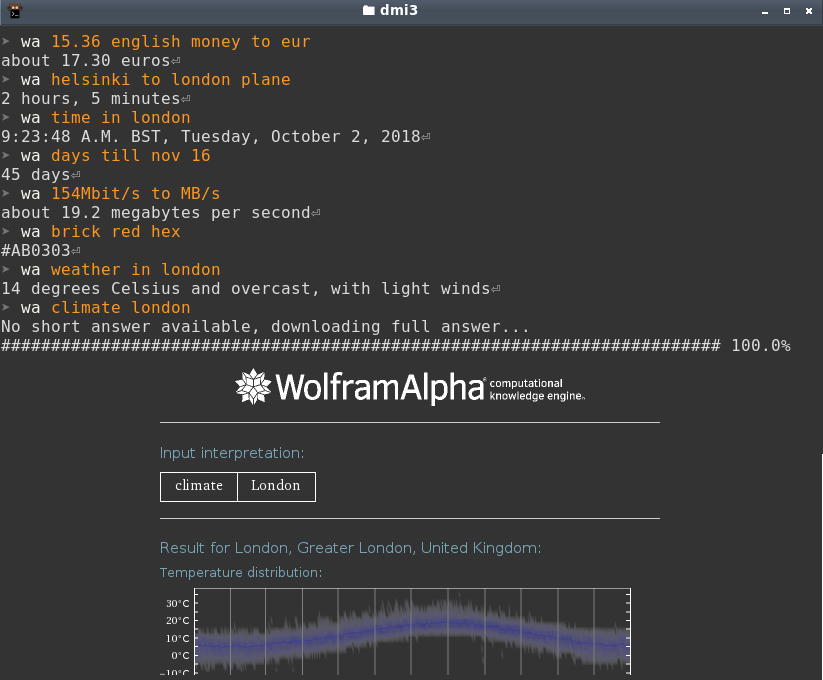 Wolfram Alpha in your terminal